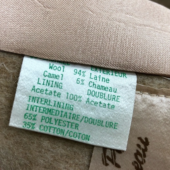 Vintage Wool & Camel Hair Belted Jacket Sz S - Picture 11 of 14